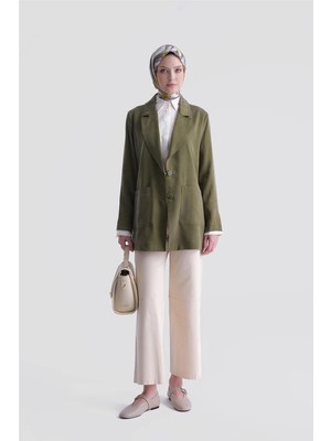 Armine Kupra Blazer Ceket Haki