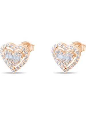 Lial Diamond 0.23 Karat Baget Pırlanta Küpe, Çiçek Motifli ,doğal Pırlanta, Sertifikalı Mücevher