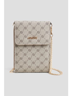 Armine Noktalı El Çantası Vizon