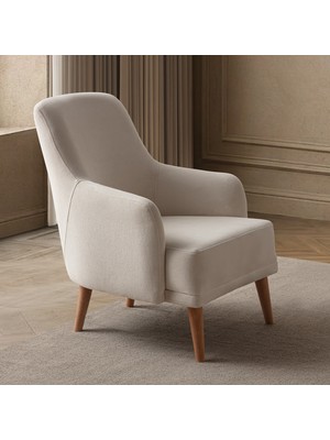 Edsy Home Regnar Berjer Tekli Koltuk Polar Kumaş Krem