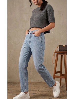 362 Fashion Butik Taşlı Boyfriend Kot Pantolon