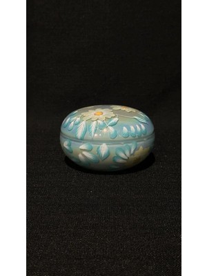 Mikasa Moor Mavi Çiçek Cam Kapaklı Mum 13X9CM