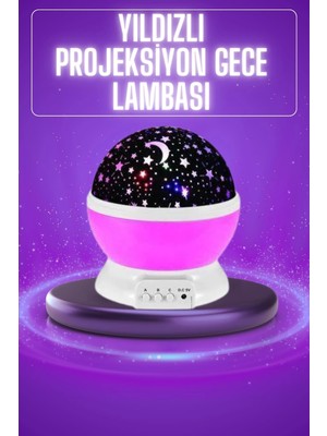 İsingir Shopping Yıldız Görünümlü Gece Lambası Renkli Masa Lambası Gökyüzü Projeksiyon