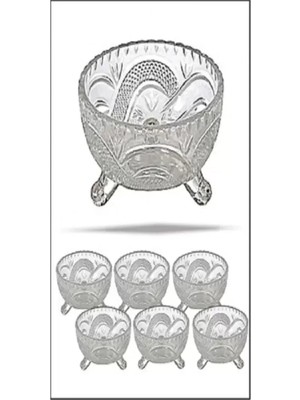 Herşey Trend Herşeytrend 6'lı Kristal Lüx Ayaklı Cam Çerezlik Şekerlik Sunumluk Kase