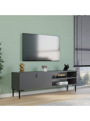 Nilah Alvin 140 cm Modern Tv Sehpası Antrasit
