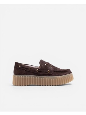 Clarks Torhill Boat Dark Brown Suede Kadın Kahverengi Günlük Ayakkabı 26186647