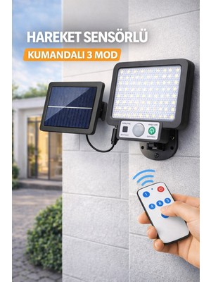 Ecuy Solar Hareket Sensörlü Duvar Lambası 3 Modlu LED Bahçe Aydınlatma Dış Mekan Su Geçirmez Panel