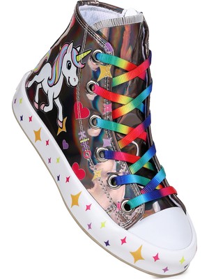 Kiko Kids Pames Unicorn Fermuarlı Kız Çocuk Spor Ayakkabı