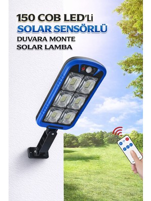 Ecuy 50 Cob LED Solar Lamba Hareket Sensörlü Duvar Aydınlatma 3 Modlu IP65 Solar Lamba