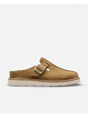 Clarks Solsbury Mule. Dark Sand Suede Kadın Bej Terlik 26184168