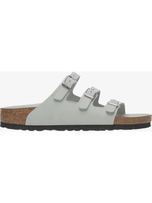 Birkenstock Florida Nubuck Leather Kadın Gri Terlik 1029450