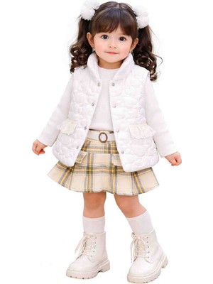 Bella Rose Kız Çocuk 3’lü Şık Takım (Bluz + Yelek + Etek)
