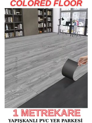 Renkli Duvarlar 1 MetreKare Alan Kaplar NWYP09 Yapışkanlı Gri Ahşap Esnek Zemin Yer Döşeme Parkesi