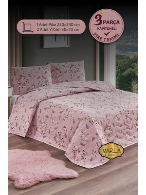 Marla Home Çift Kişilik Pike Takımı | Battal Boy | 220X230 cm | Çok Amaçlı Yatak Örtüsü & Battaniye