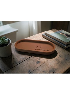 Objinova Dekoratif Home Yazılı Organizer Tabak - Modern Takı Düzenleyici ve Anahtarlık Tablası