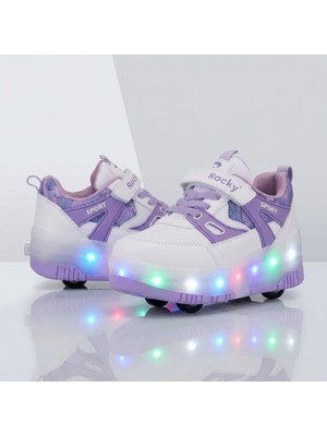 BURUNİ Patenli Işıklı Spor Ayakkabısı & Tekerlekli Sneakers