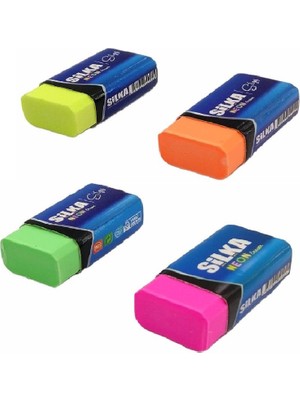 Silka Silgi 4 Adet Neon Renk Silgi ART.3