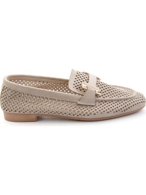 Bambi Bej  Kadın Loafer Ayakkabı K01688012872