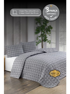 Marla Home Çift Kişilik Pike Takımı | Battal Boy | 220X230 cm | Çok Amaçlı Yatak Örtüsü & Battaniye