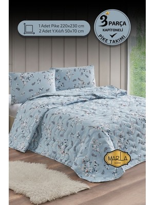 Marla Home Çift Kişilik Pike Takımı | Battal Boy | 220X230 cm | Çok Amaçlı Yatak Örtüsü & Battaniye