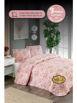 Marla Home Çift Kişilik Pike Takımı | Battal Boy | 220X230 cm | Çok Amaçlı Yatak Örtüsü & Battaniye
