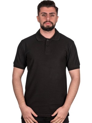 Okapi Siyah Polo Yaka Lakost Yazlık T-Shirt