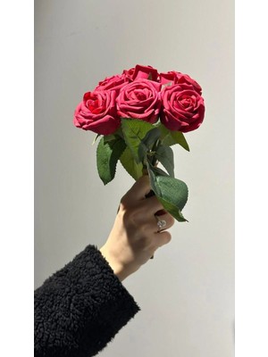 Green Eye Yapay Bordo 6'lı Islak Gül