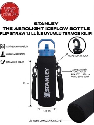 Safir Kamp Stanleye Aerolight  Iceflow Flip Straw 1.1 Lt. ile Uyumlu Omuz Askılı Termos Kılıfı