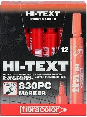 Hi-Text 830PB Yuvarlak Uç Koli Kalemi Kırmızı 12'li