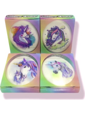 Silka Unicorn Desenli Elips Şekilli Silgi 4 Adet