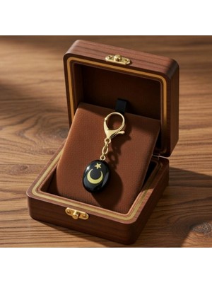Uravas Store Blackcraft Ay Yıldız Oltu Taşı Anahtarlık