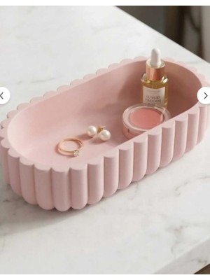 Lotus Home Dalgalı Kenarlı Dekoratif Organizer Tepsi – Makyaj & Takı Düzenleyici