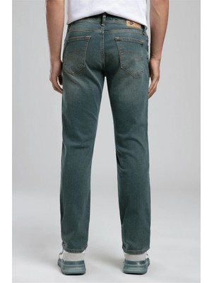 Lee Cooper Jagger Erkek Slım Straıght Dar Kesim Normal Bel Düz Paça Jean Pantolon Yeşil