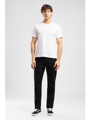 Lee Cooper Rıcky Erkek High Rise Straight Fit Pamuklu Jean Pantolon Siyah