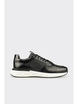 Elle Siyah Deri Erkek Spor Ayakkabı