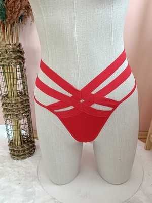 Zena Underwear Emma Yüksel Bel Lastik Şeritli Arkası Sıra Taş Tanga Detaylı Kadın Iç Giyim Külot