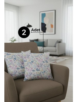 Senpai Chevron Bohem Dekoratif Punch Yastık Kırlent Kılıfı 2 Adet | 45X45 Vintage Pembe