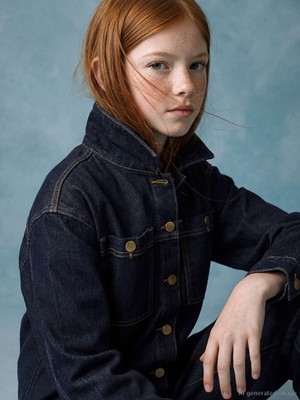 LC Waikiki Indigo Uzun Kollu Kız Çocuk Jean Gömlek