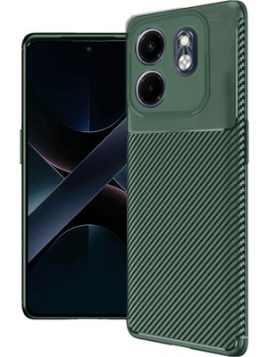Infinix Smart 9 Kılıf Auto Fus Karbon Kapak - Koyu Yeşil
