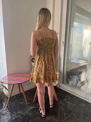 Bohemania Yazlık Mini Çiçek Desenli Etnik Elbise