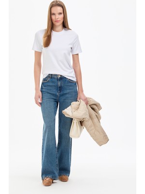 Pierre Cardin Kadın Mavi Loose Fit Jean Pantolon 50324040-VR036