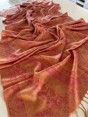 Bohemania Somon Elegansa Omuz Atkısı Kaşmir Dokulu Şık Şal Kasmir Sal (Cashmere)
