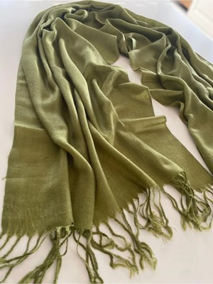 Bohemania Paşmina Kışlık Şal Yağ Yeşili 70 x 180 cm