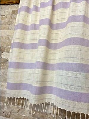 Bohemania Ketenli Pamuklu Lila 90X190 Peştemal