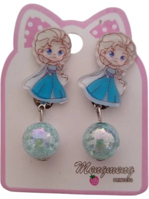 Famemus Accessory Sevimli Disney Prenses Figür Içi Simli Sallantılı Boncuk Klipsli