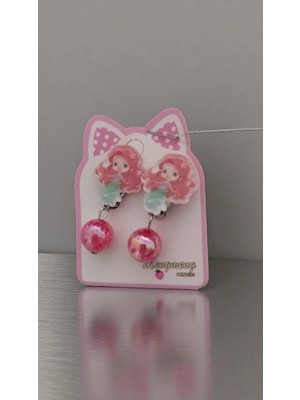 Famemus Accessory Sevimli Disney Prenses Figür Içi Simli Sallantılı Boncuk Klipsli