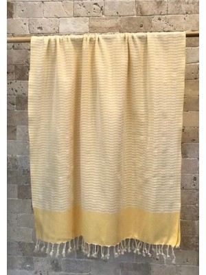Bohemania Pamuklu 90X190 Sarı Organik Peştemal Plaj Hamam