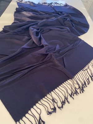 Bohemania Lacivert Elegansa Omuz Atkısı Kaşmir Dokulu Şık Şal Kasmir Sal (Cashmere)