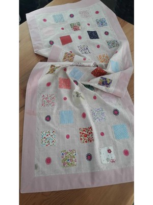 Bohemania Pembe Işlemeli Naturel Runner