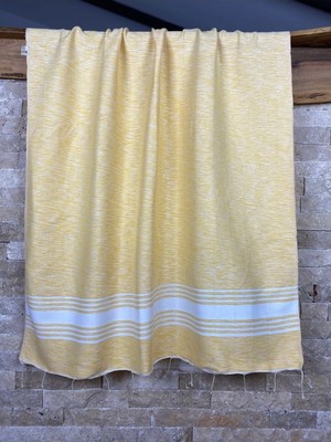 Bohemania El Dokuması Pamuklu Sarı 90X190 Plaj Sauna Peştemal